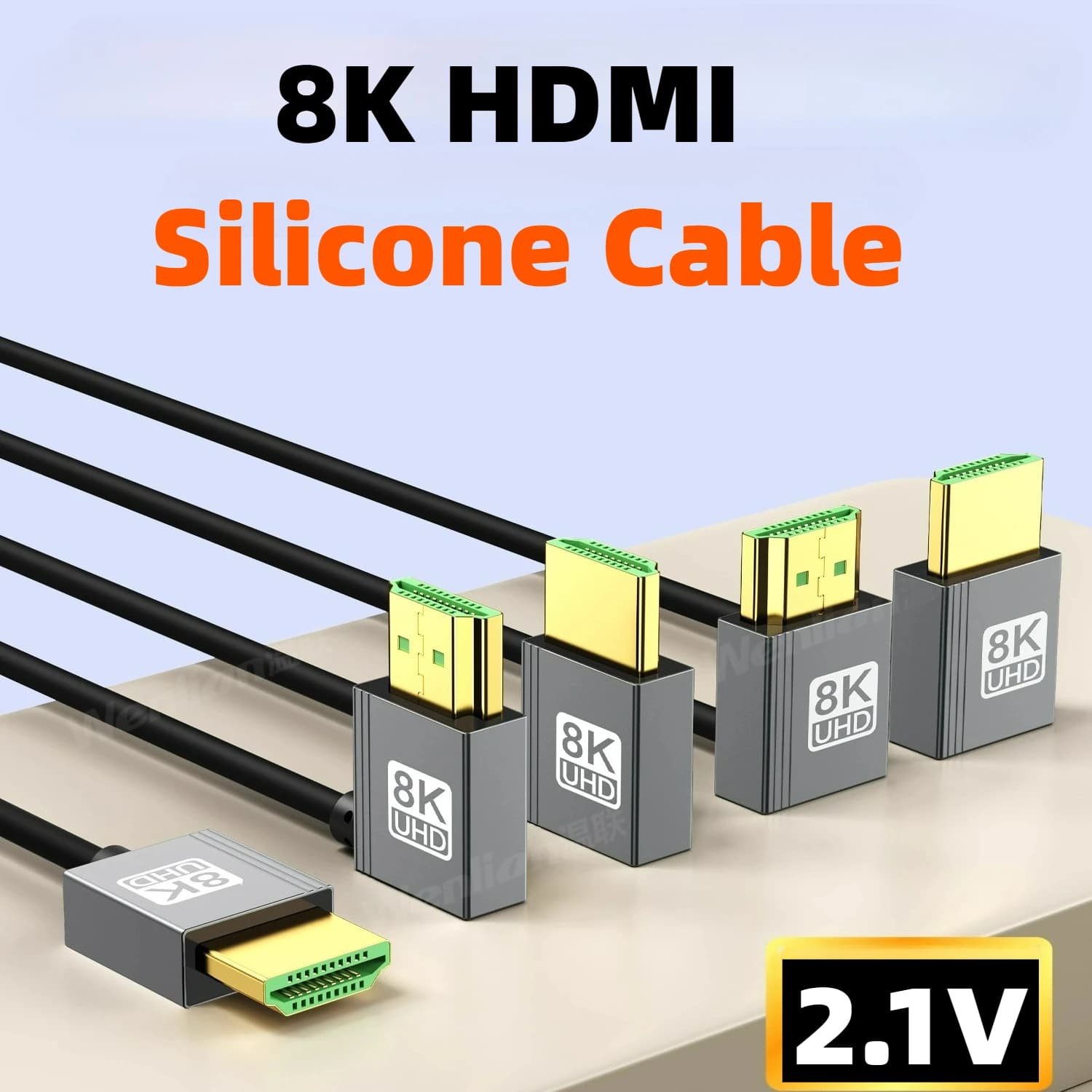 Cavo HDMI in silicone 8K 2.1 Cavo corto morbido ultrafine per fotocamere Videocamere e monitor in streaming live con angolo retto