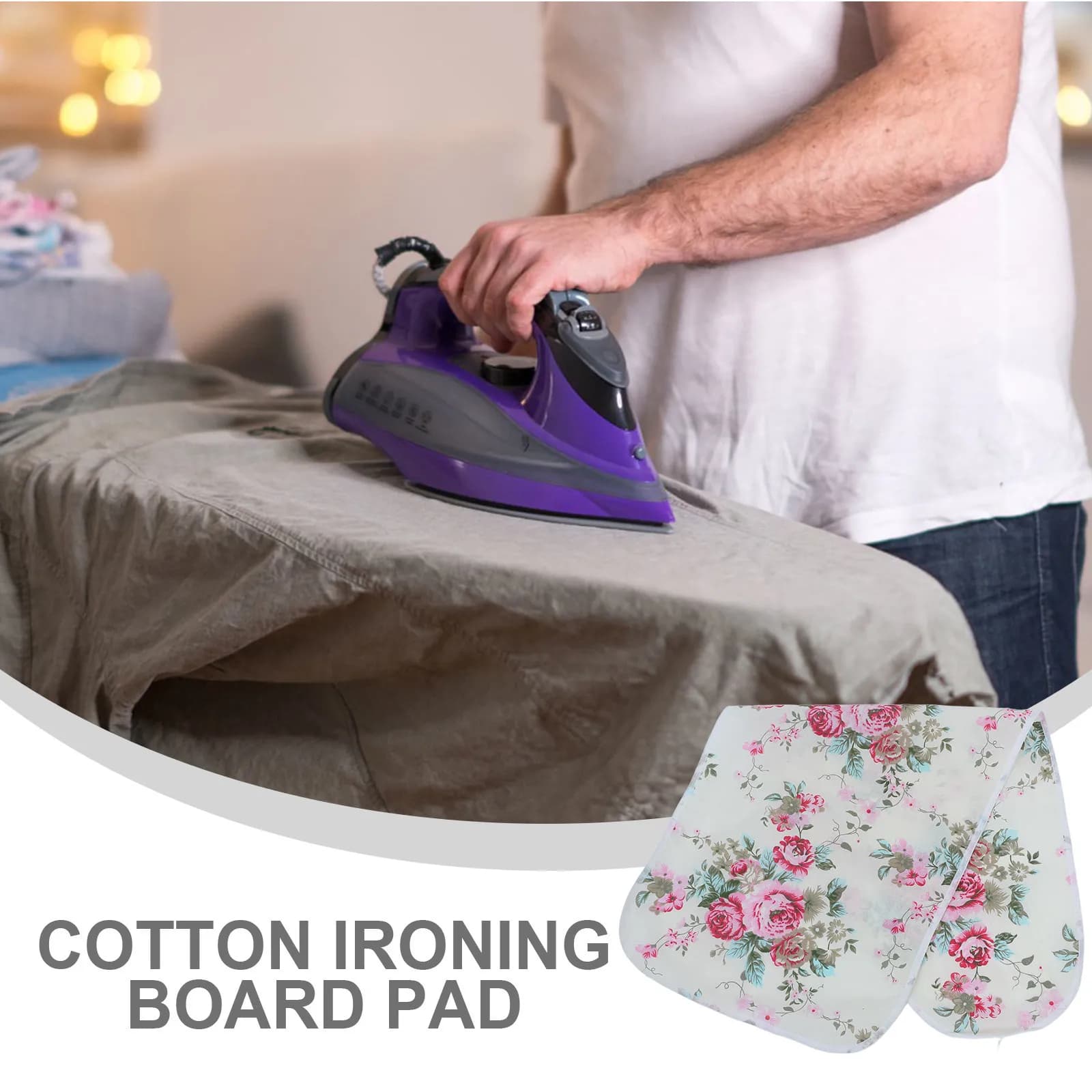 Extra Thick Ironing Board Cover Non Slip Surface Heat Resistant Fabric Cover for Ironing Tables Easy Fit Removable Clean Stylish