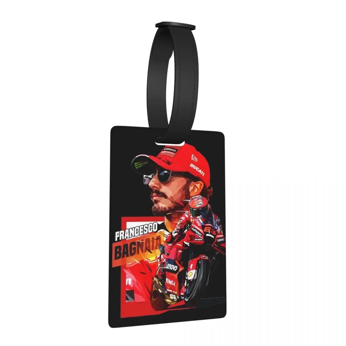 Pecco Bagnaia 63 Etichette per bagagli Accessori per valigie Viaggi Carino Bagagli Etichetta d'imbarco Porta etichette ID Nome Indirizzo