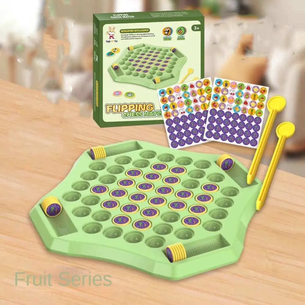 Gioco di memoria Flip Fruit Memory Flip Chess con 60 carte modellate Allenamento della concentrazione Gioco di memoria degli scacchi Flip con scacchiera
