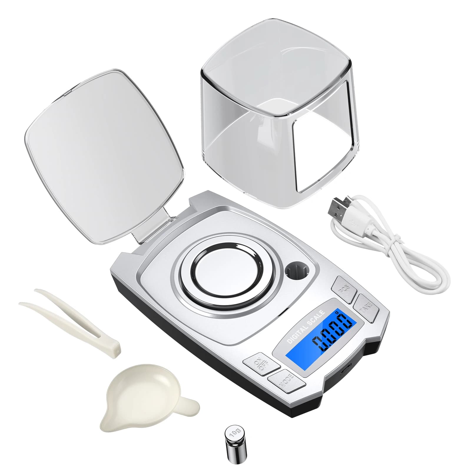 0.001g Precision Electronic Balancing 100g/50g USB Charging Digital Balancing for Jewels Portable Laboratory Balancing