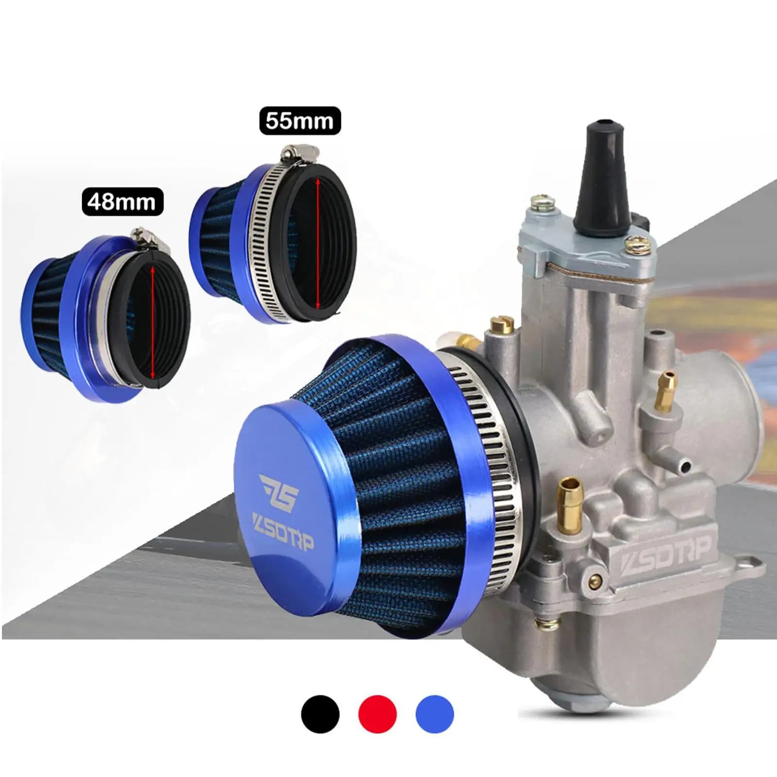 Filtro Aria Universale a Fungo per Moto, Dirt Bike, ATV, Fuoristrada - Ricambio Purificatore d'Aria