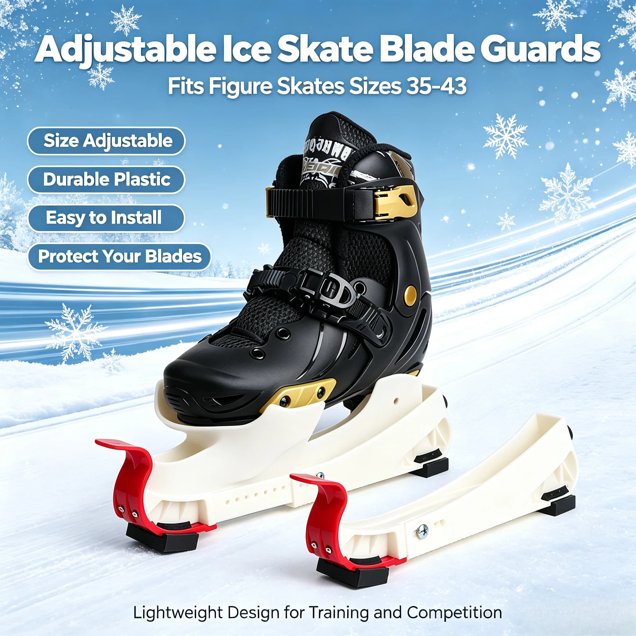 Universal Blade Guard Protector For Figure Skates Ice Hockey Skates Adjustable EU35~EU43 Ice Skate Blade Protective Cover