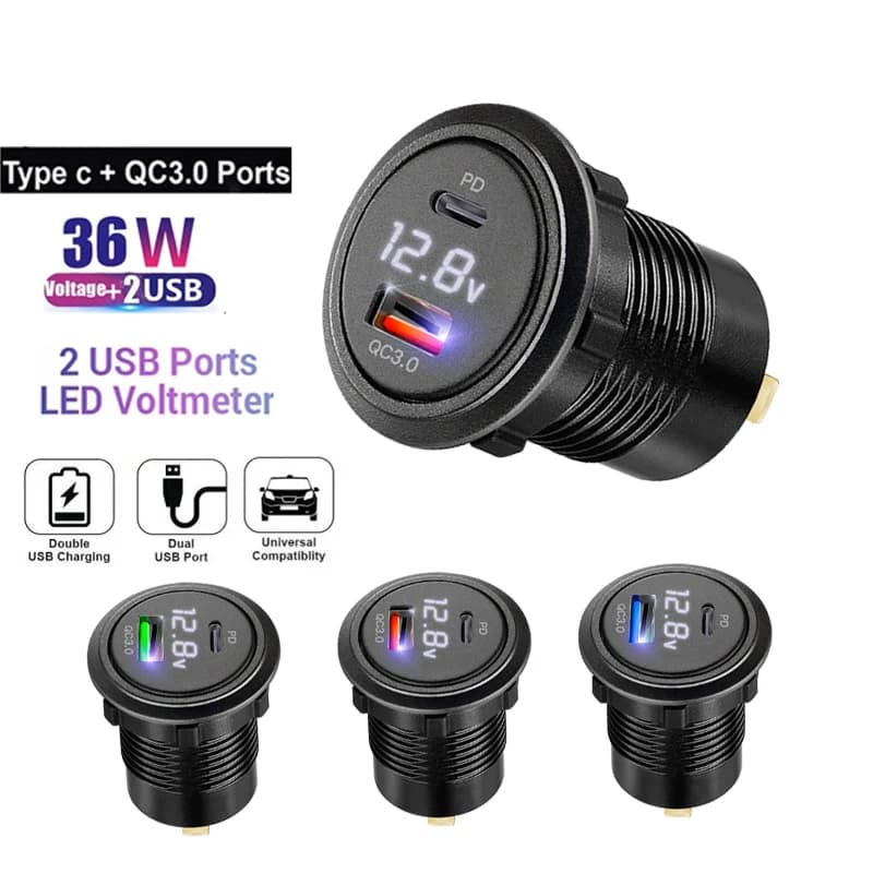 Voltemter caricatore usb toyota presa di corrente per auto 12V/24V Barche Moto tomada usb 12v carica automobilistica per Audi