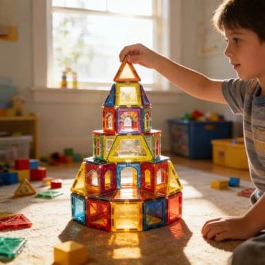 Serie di Giocattoli Magnetici da Costruzione B 1a Gen, Blocchi Magnetici per Bambini, Set Educativo STEM per l'Apprendimento e l'Assemblaggio