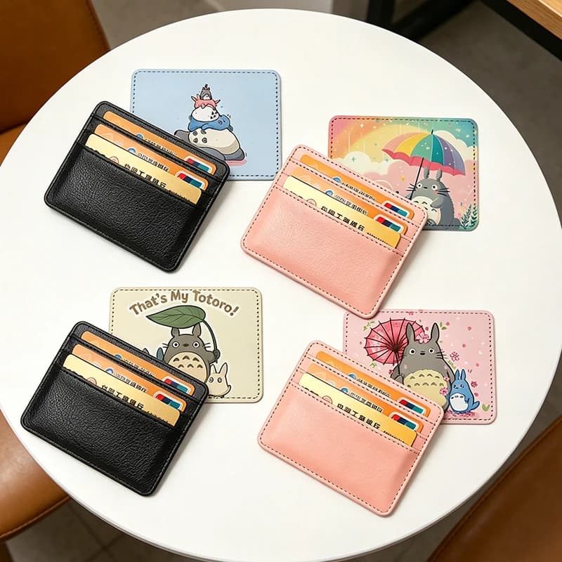 Totoro Thermal Sublimation Card Sleeve Female Male Credit Cards Holder Woman Man Anime PU Wallet ID Card Pack Passport Cards Bag