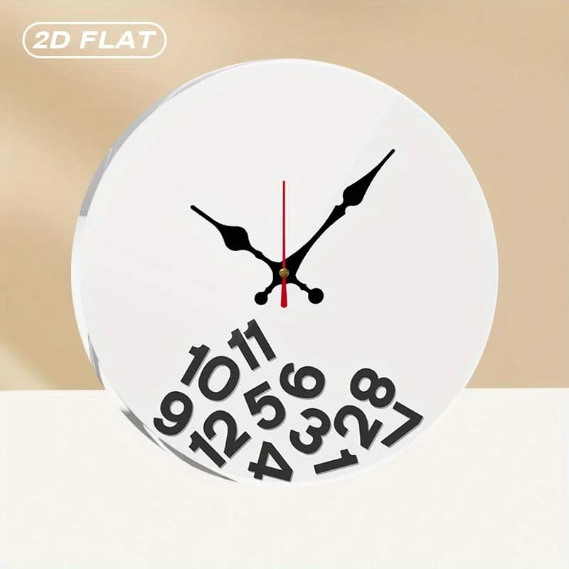 Silent Wall Clock in Acrylic from Deconstructive Design, Round, Without Ticking, for Home Furniture, Office, Room, Living Room, Bedroom, Kitchen