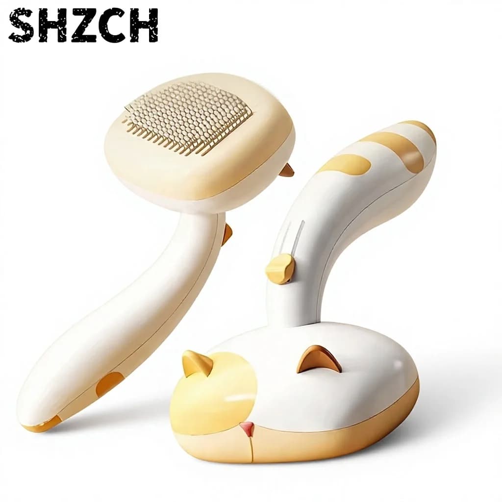 Pet Grooming Brush Stainless Steel Needle Comb Self Cleaning Slicker Tool for Dogs Cats Hair Removal Massage Long Short Haired