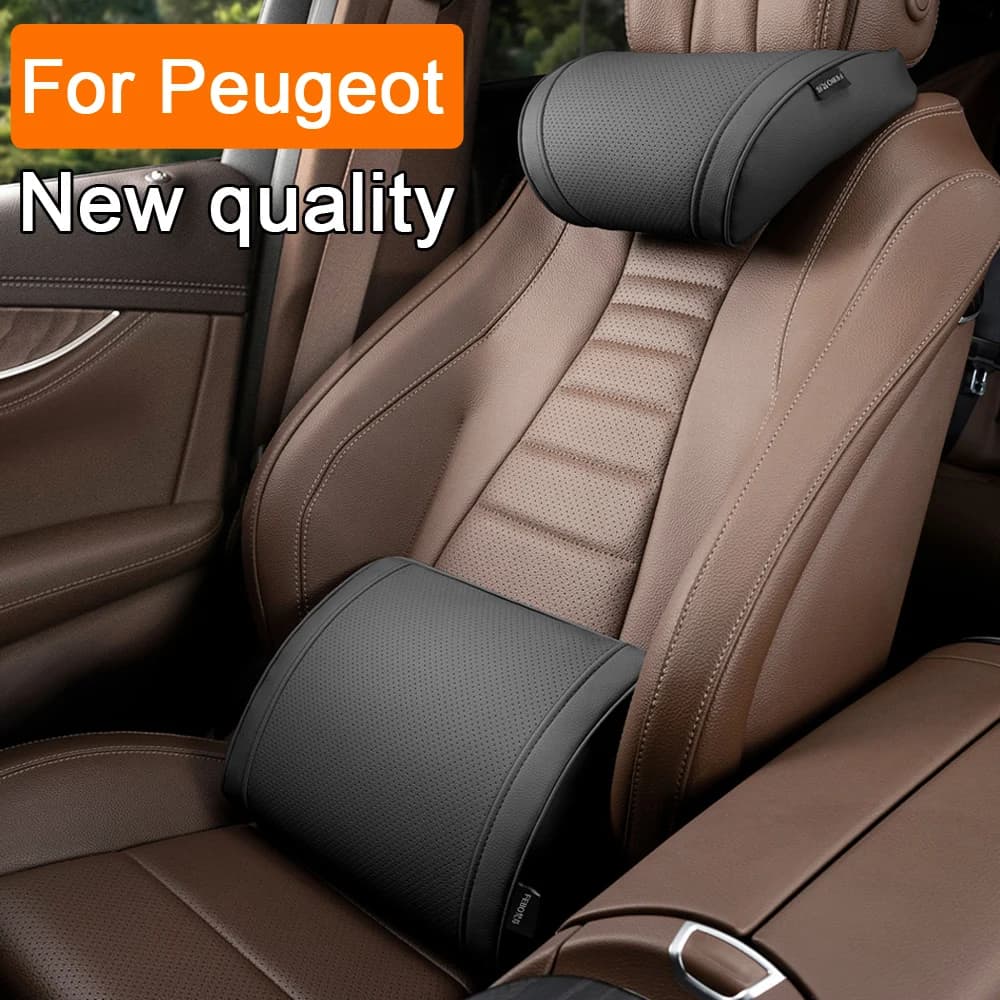 Auto Poggiatesta In Pelle Morbida Auto Collo Cuscino Sedile Cuscino di Supporto Lombare Per Peugeot 107 208 3008 308 508 408 2008 307 4008 5008