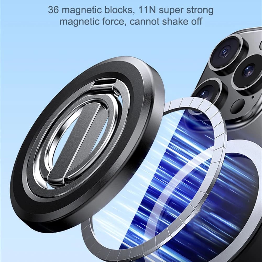 Mini 360° Magnetic Ring Phone Holder Universal Strong Magnetic Bracket Folding Stand Tablet Stand For All Mobile Phones Men Lady