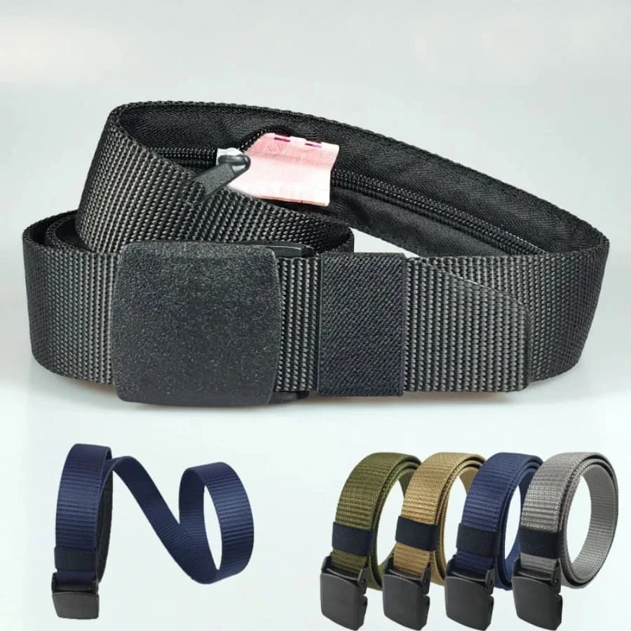 Marsupio da viaggio antifurto per contanti da viaggio all'aperto Marsupio da donna portatile con cinturino per soldi nascosto Portafoglio Marsupio da uomo Cintura nascosta segreta