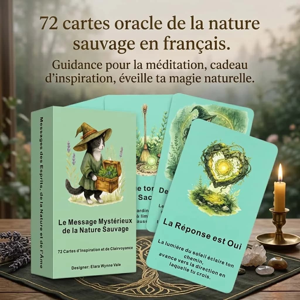 Carte Oracolo della Natura Selvaggia Francese, Serie Tarocchi 72, Strumento di Divinazione, Guida all'Intuizione, Strumento Spirituale per la Meditazione