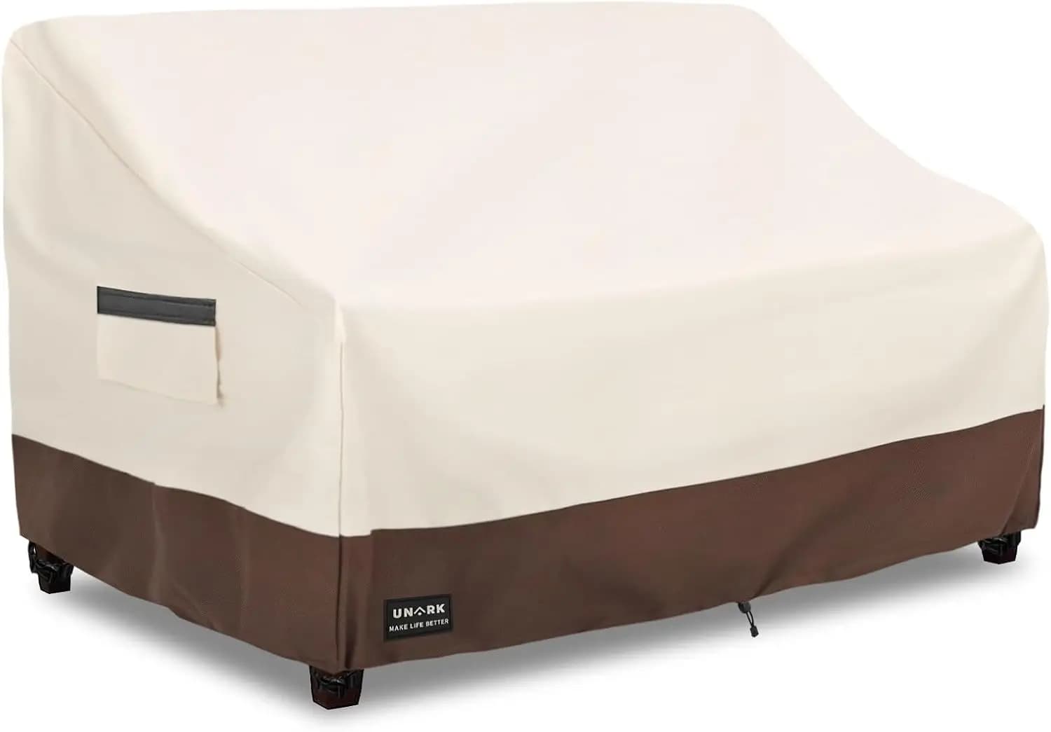 Waterproof 3 Seat Sofa Cover, Garden Sofa Cover Suitable for sizes up to 200L x 94P x 89H Beige and Brown