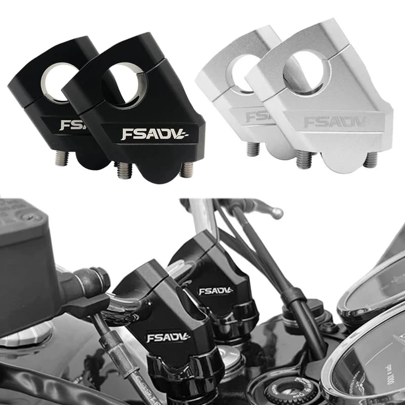 1 Pair Motorcycle Universal Handlebar Riser Bar Mount Handle Clamp Universal 28mm 1 1/8" 22mm 7/8" For Honda BMW YAMAHA Suzuki
