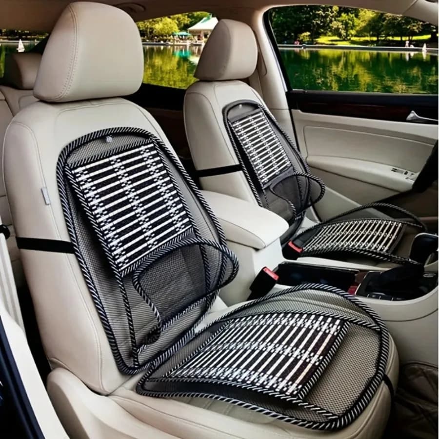 Cuscino per seggiolino auto estivo traspirante - Con supporto lombare, adatto per uso su veicoli, pratico accessorio confortevole