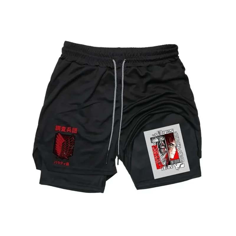 Pantaloncini Sportivi 2-in-1 da Uomo, Traspiranti, Casual, ad Asciugatura Rapida, a Doppio Strato, Estivi, per Ciclismo, Stile Harajuku, Abbigliamento Sportivo