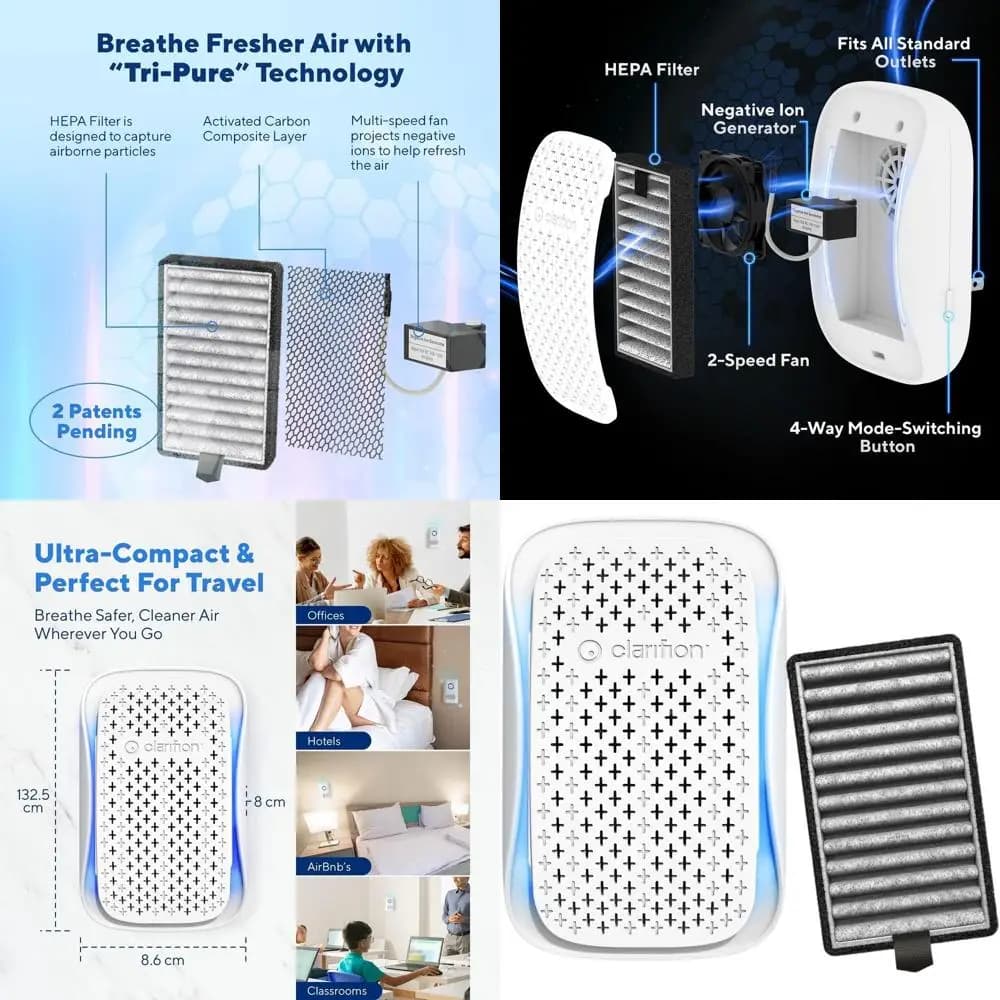 Purificatore d'aria portatile HEPA per camere da letto e animali domestici - Ionizzatore per ridurre fumo, polvere e odori