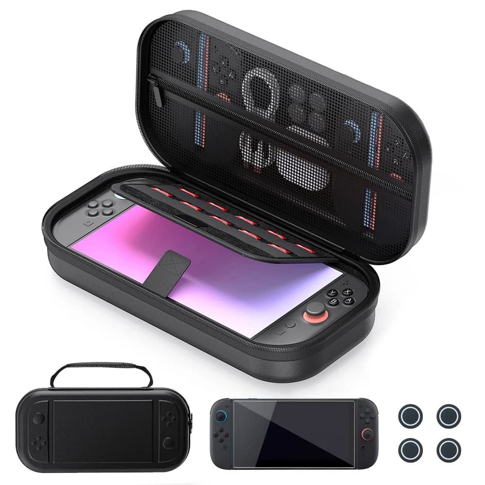 Custodia da trasporto portatile per Switch 2 Borsa da viaggio Guscio rigido Accessori NS2 Custodia protettiva con protezione per schermo in vetro e cappucci