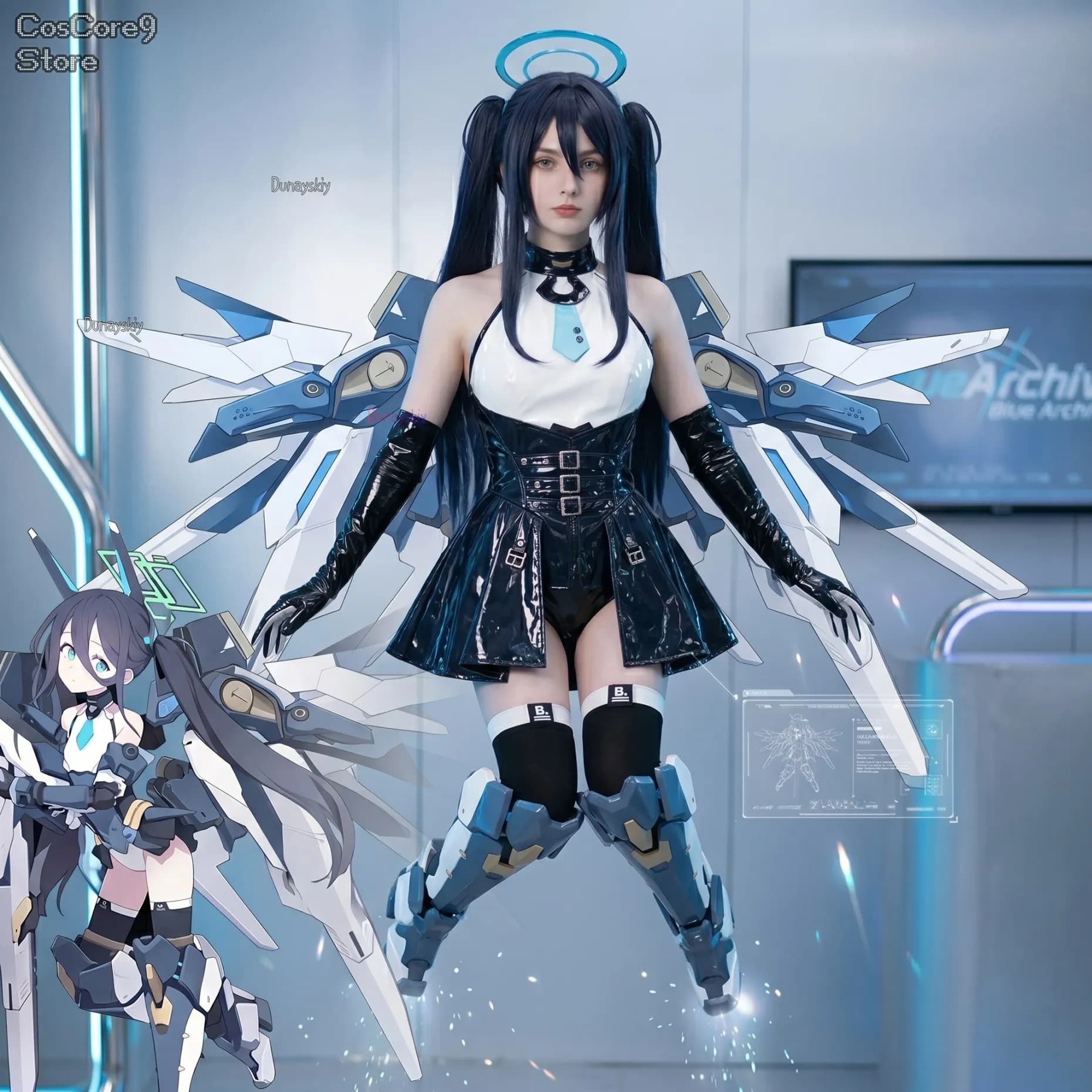 Blue Archive Tendou Arisu Combat Uniform Cosplay Costume Two Dimensional Game Outfit Halloween 3D Headwear Full Set Party Cos