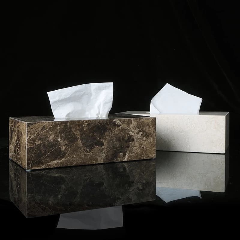 Natural Marble Napkin Tissue Box Holder Luxury Toilet Paper Holder Bathroom Accessories Sets
