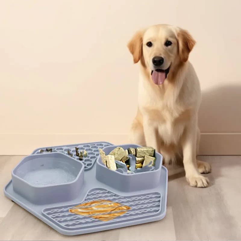 Tappetino per alimenti per animali domestici Ciotola per alimentazione lenta anti-soffocamento Tappetino per alimentazione lenta resistente alle lancette e ai morsi Tappetino per alimenti in silicone per cani e gatti