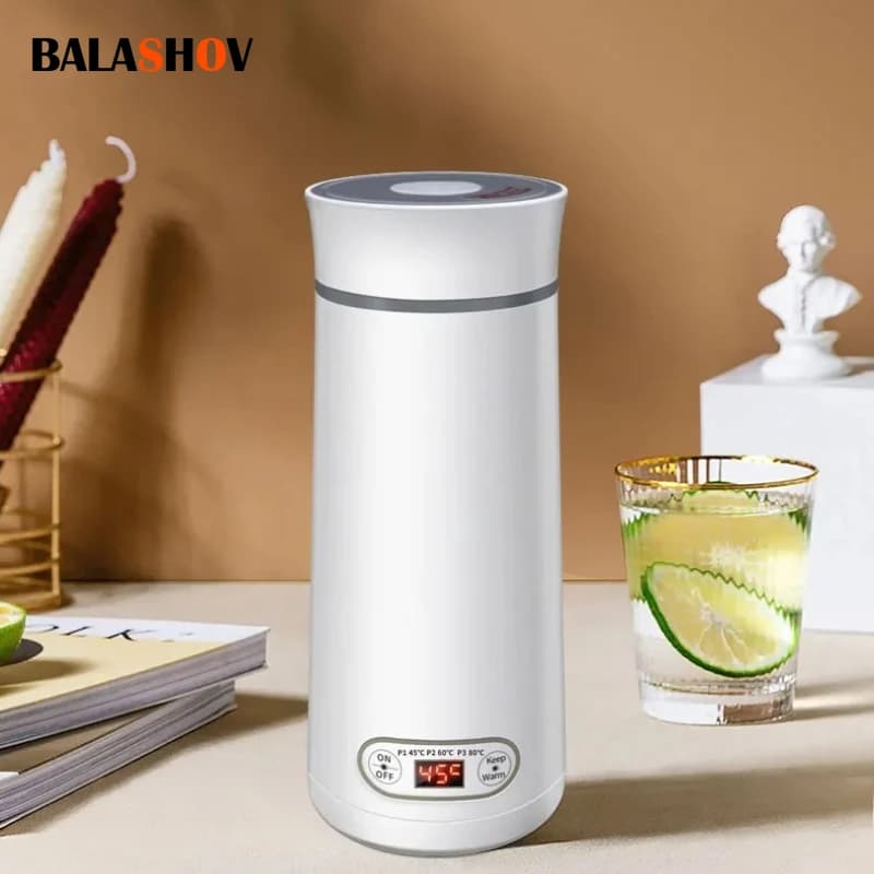 Portable Electric Kettle Travel Mini Stainless Steel Electric Water Bottle To Boil Hot Water Milk Powder For Kids