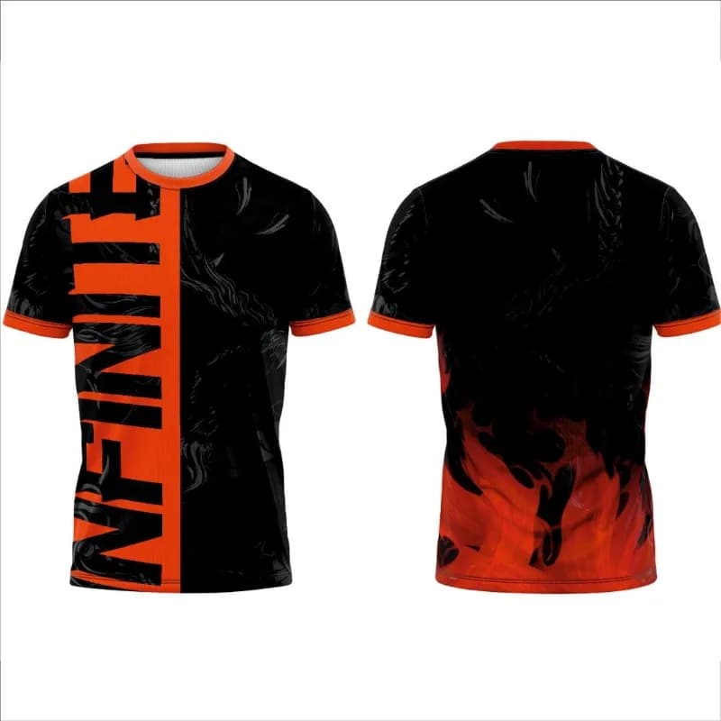 Men's summer t-shirt with fast drying 3D printing, short sleeve shirt with integral printed pattern, suitable for children's fitness clothing