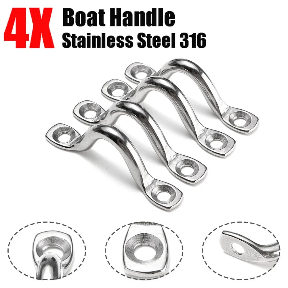 4 pz Maniglia 5mm Filo di Acciaio Inossidabile Occhio Cinghia Barca Marine Tie Imbottiture Parafango Gancio Baldacchino Motori Accessori In Acciaio Inox 316