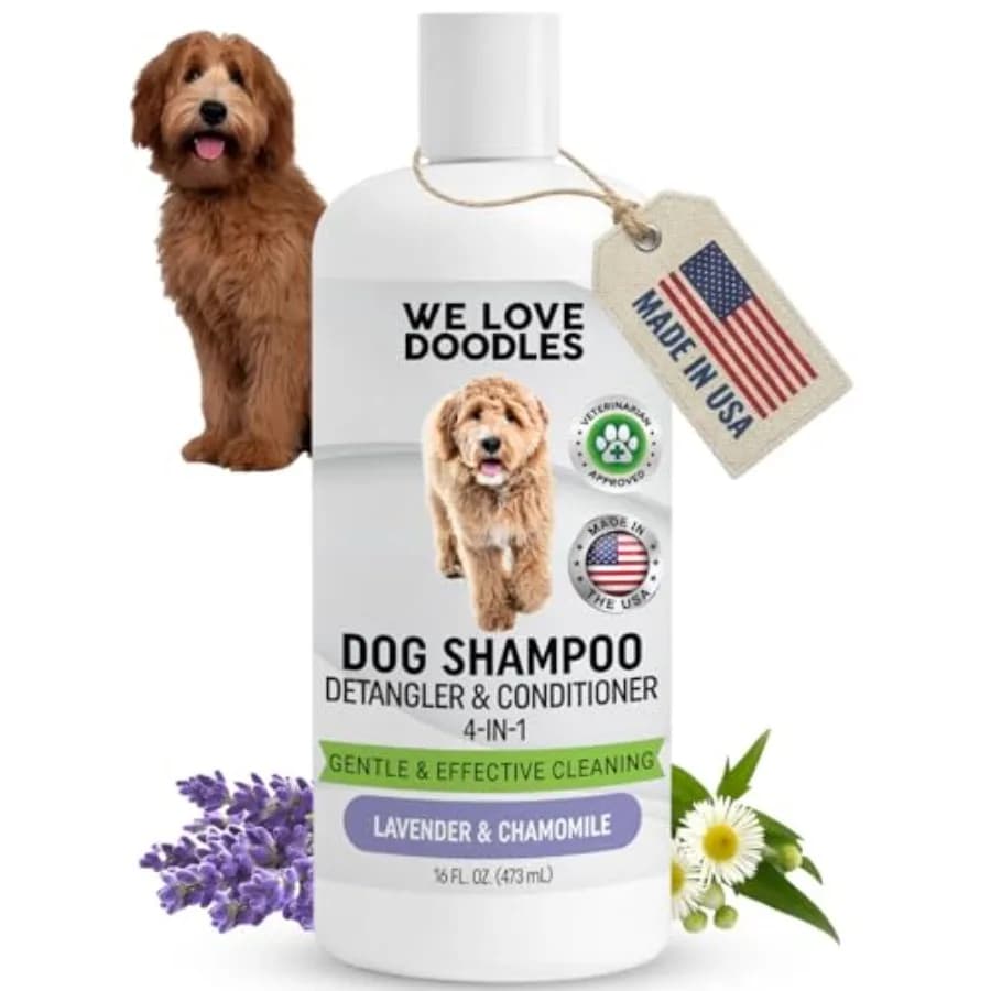 Shampoo, Balsamo e Districante per Cani - Il Miglior Shampoo per il Pelo di Goldendoodle, Poodle e Doodle - Ipoallergenico, Senza Lacrime