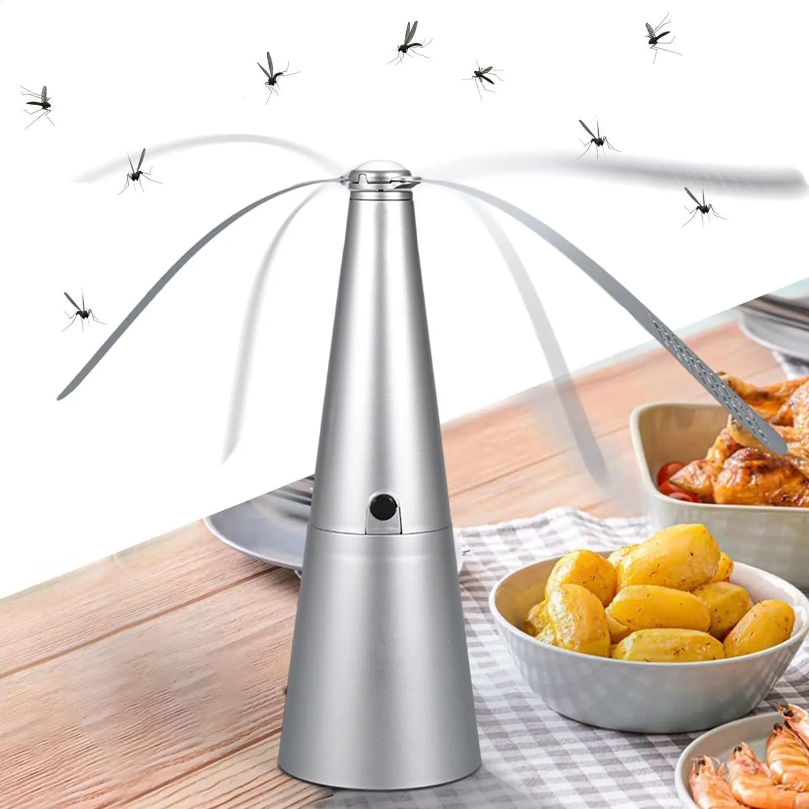 Ventilatore da tavolo Ventilatori da mosca esterni alimentati a batteria Attrezzatura di protezione esterna estiva per viaggi in fattoria, campeggio, appartamento, patio