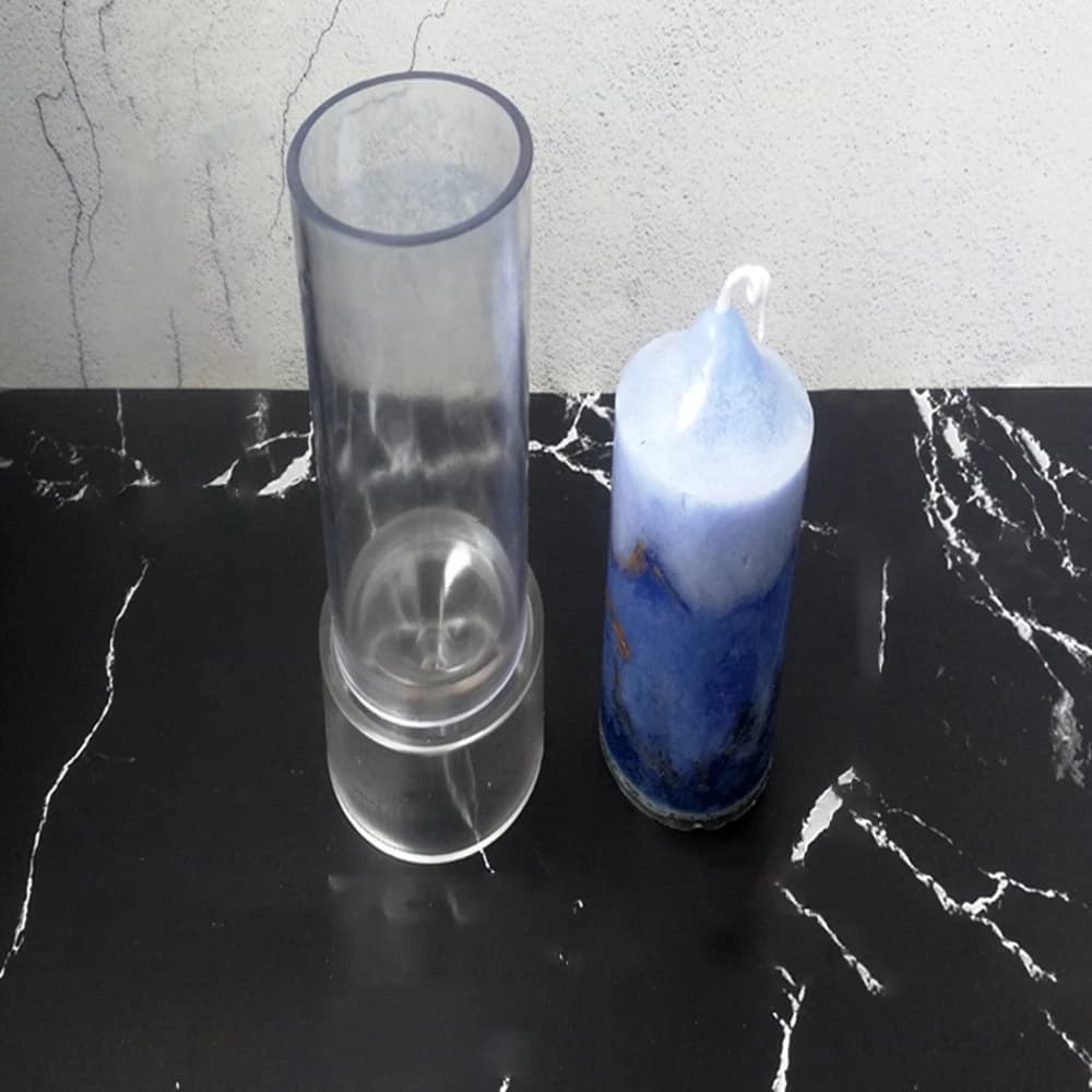 Stampo per Candele in Cera di Soia con Motivo a Fiore di Ghiaccio a Colonna, in Plastica, per Artigianato e Decorazioni Aromaterapiche