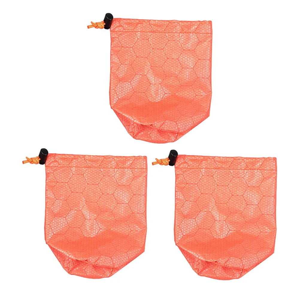Set di 3 Sacche per Sacco a Pelo da Campeggio, Portatili, Mini Sacche a Compressione con Coulisse, Impermeabili e Antipolvere per Escursionismo e Backpacking