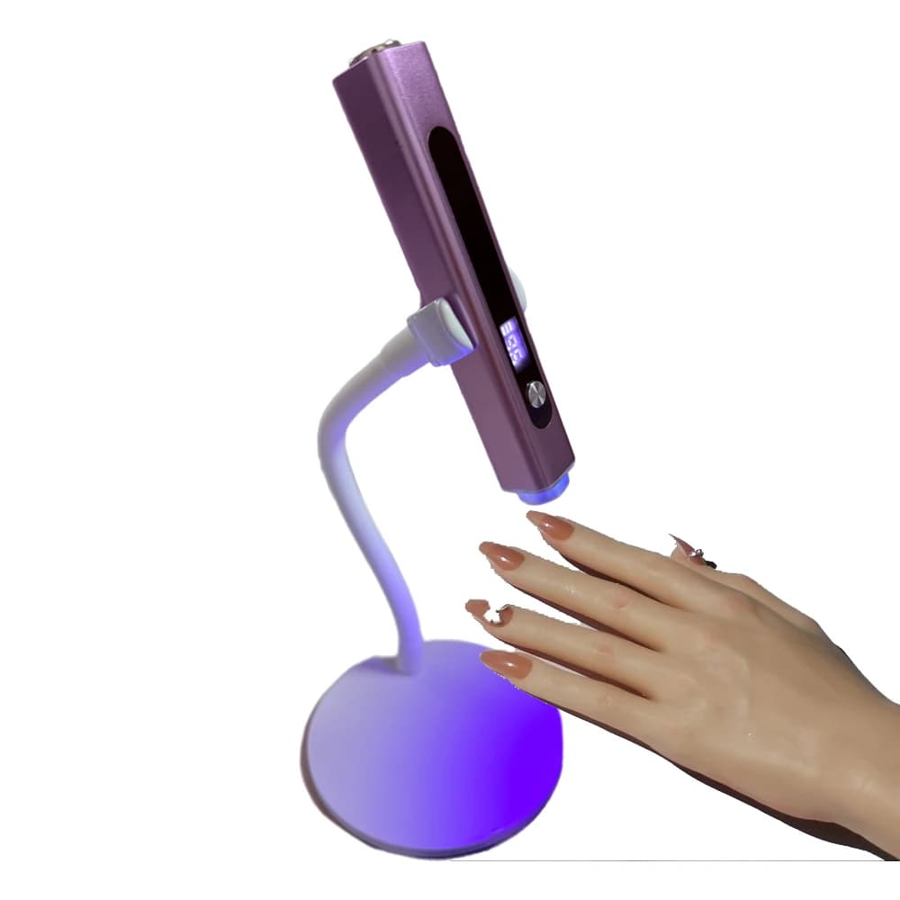 Lampada UV LED 3 in 1 per Unghie, Mini Lampada UV Ricaricabile per Nail Art, Asciuga Unghie con Supporto e Testa Magnetica