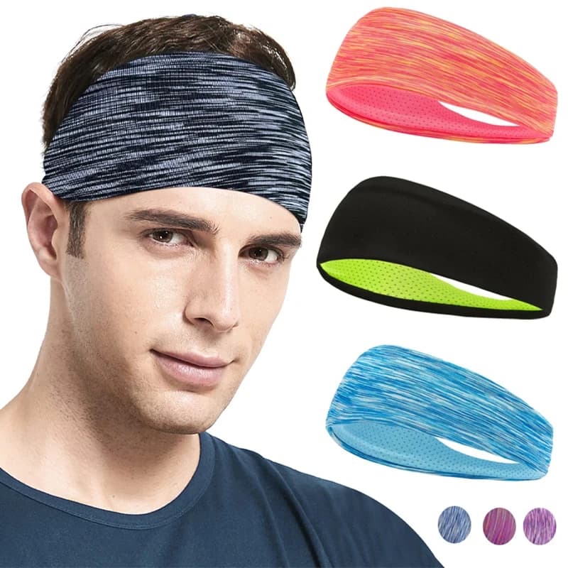 3PCS Fascia per il sudore per uomo Donna Fasce per capelli sportive elastiche Fascia per la testa Fasce per yoga Copricapo Copricapo Sport Allenamento Accessori per capelli