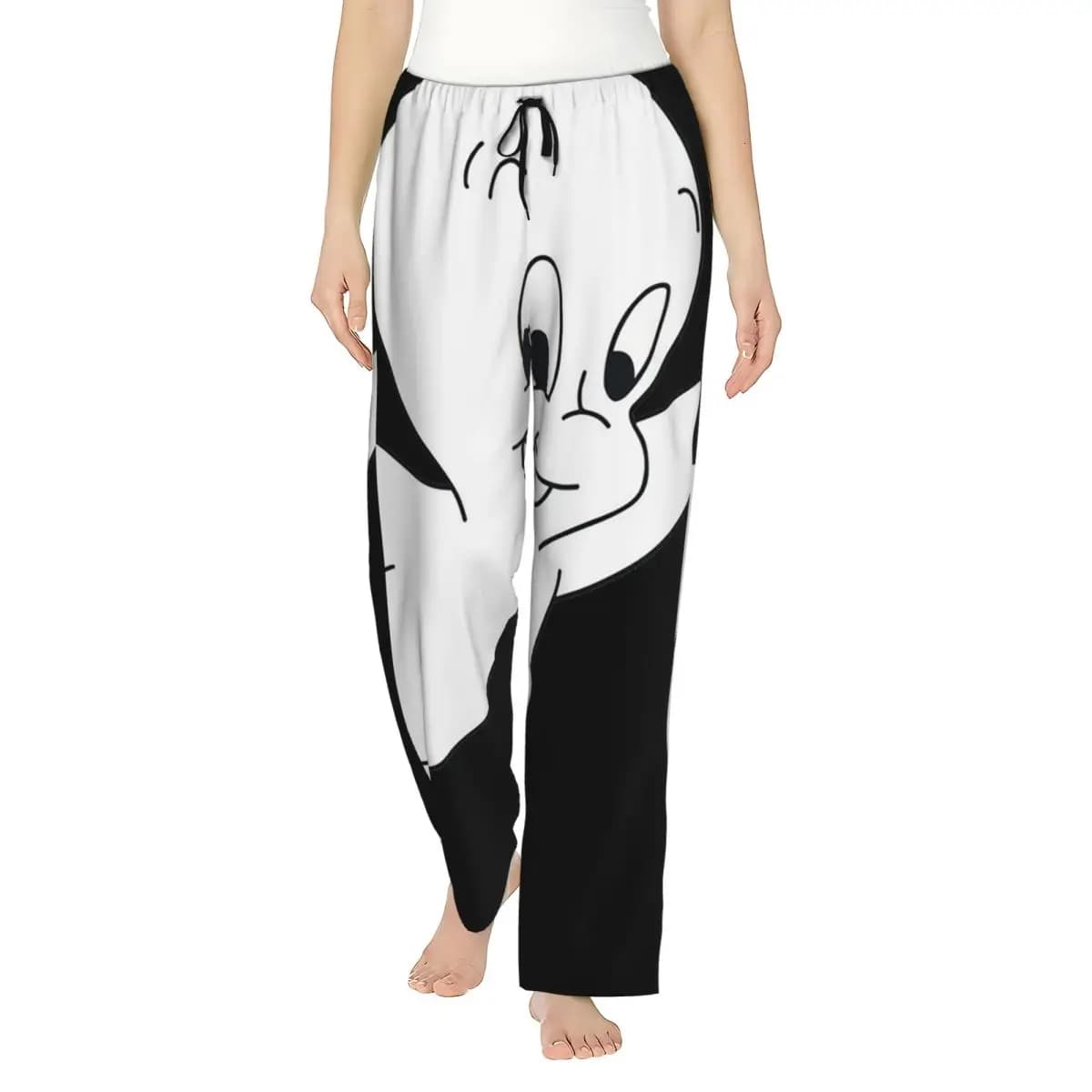 Pantaloni del Pigiama Personalizzati di Casper il Fantasma Amichevole Anni '90 per Donne, Pantaloni da Notte con Tasche