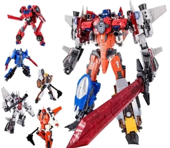 IN MAGAZZINO Trasformazione Giocattoli Computron 5IN1 Combinazione W8617 Warbotron Scattershot Action Figure Deformazione Robot Modello Anime