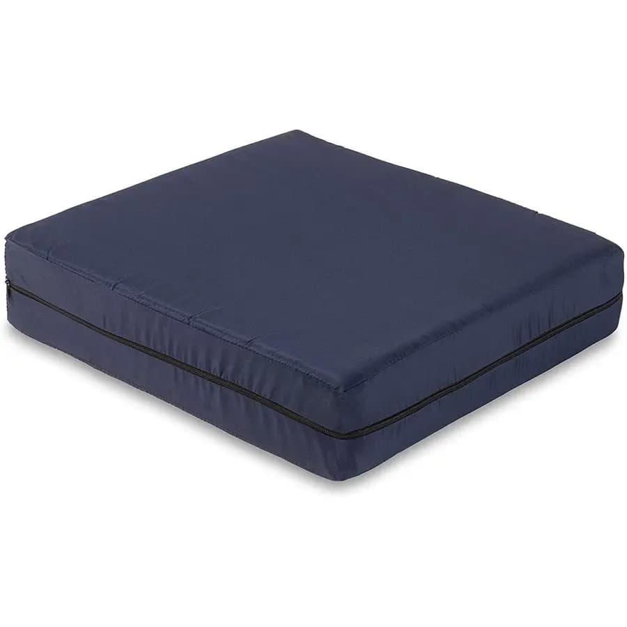 Seat cushion for office chairs, wheelchairs, scooters, kitchen or car seats, suitable for FSA and HSA, for support and height that reduce pressure.