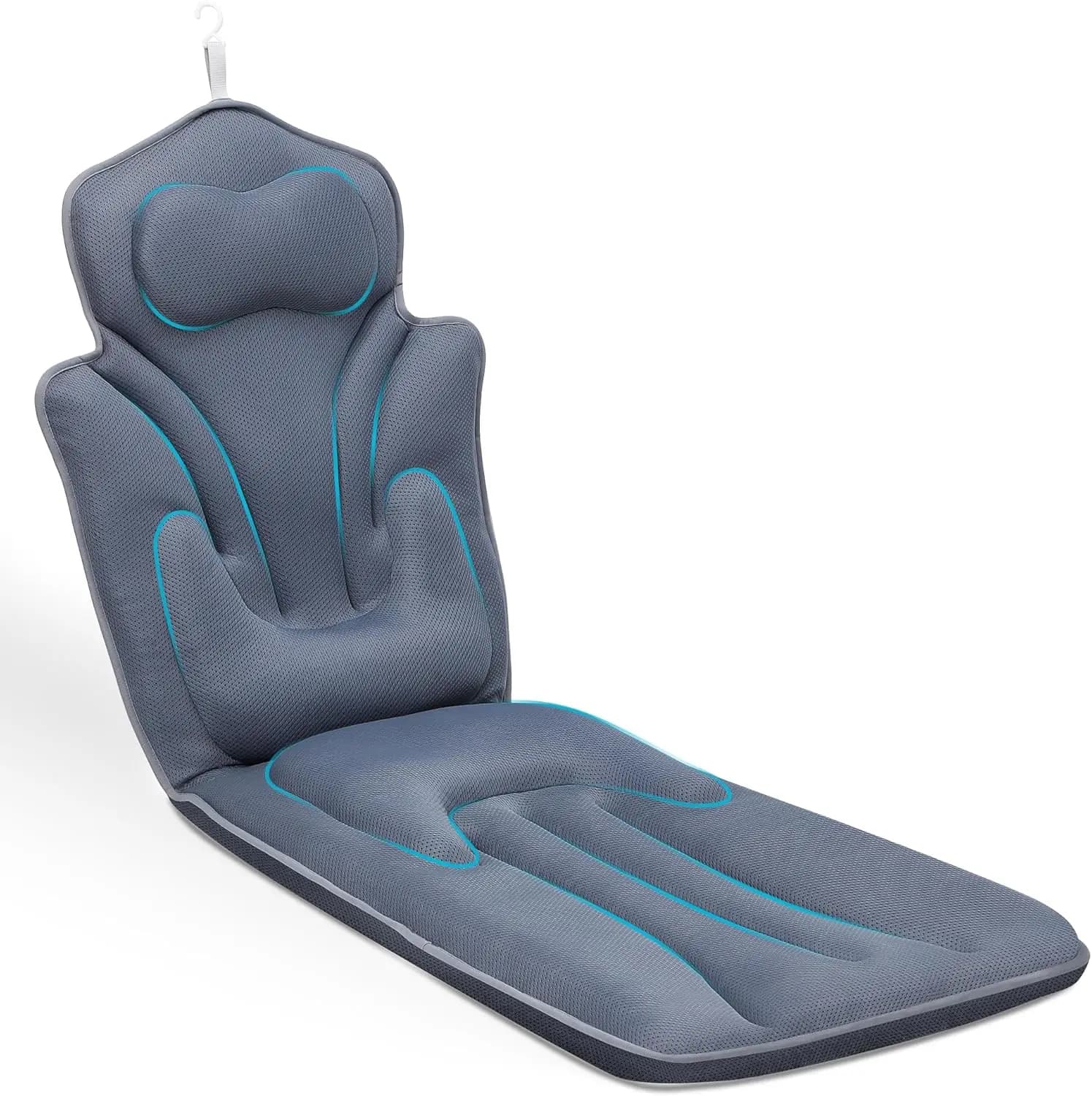 Cuscino da Bagno Ergonomico per Tutto il Corpo, Cuscino Spa di Lusso 5D con 114 Ventose Antiscivolo, Cuscino da Bagno Extra Lungo e Spesso