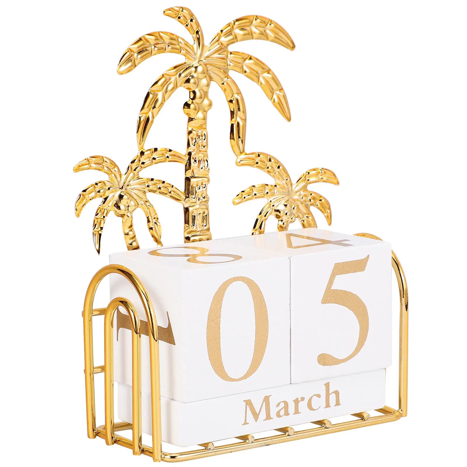 1 set di blocchi di legno per decorazione da scrivania, per ufficio e casa, calendario perpetuo riutilizzabile, calendario da tavolo in legno per la casa.