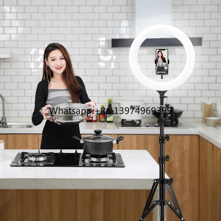 18-Inch LED Selfie Fill Ring Makeup Light Photography Studio Equipment for Streaming for Makeup & Lighting