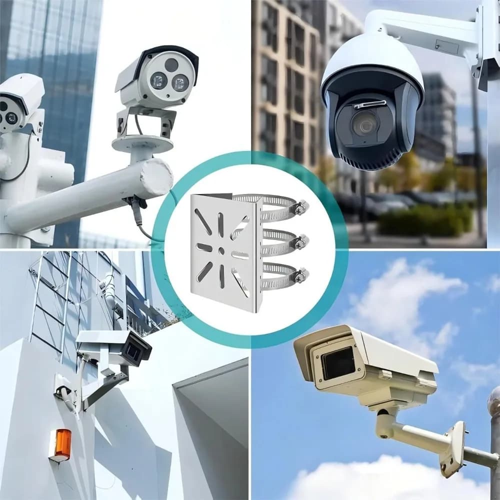 Adjustable Rings Camera Mount Brackets Stainless Steel Flexible Positioning Vertical Mast Mount Brackets Secure Stable