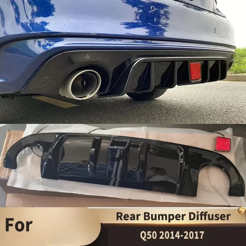 High Quality Rear Bumper Lip Diffuser Spoiler Plate Exhaust Bracket Body Kit 2014-2017