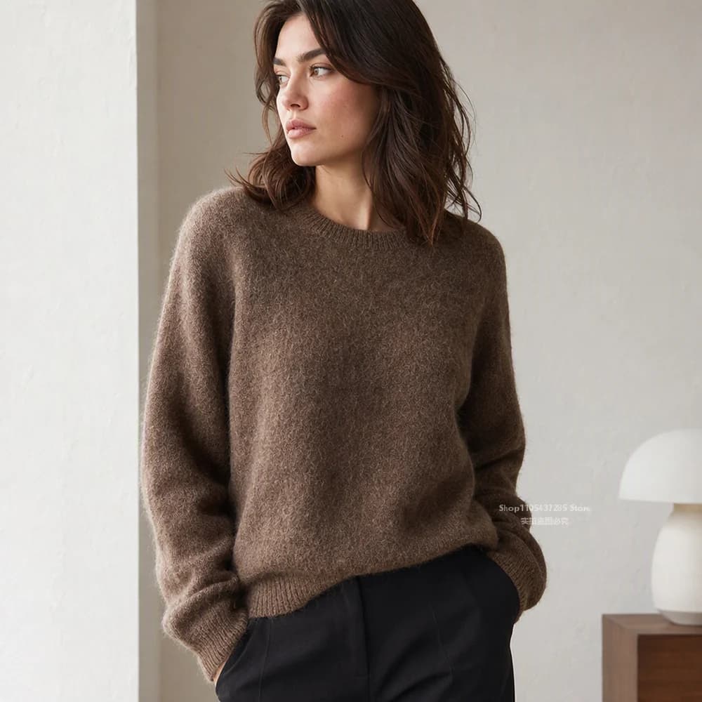 Women Sweater Long Sleeve Pullover Sweaters Women 2026 Winter Oversized Short Knitted Wool Female Casual Thick Warm Soft Tops