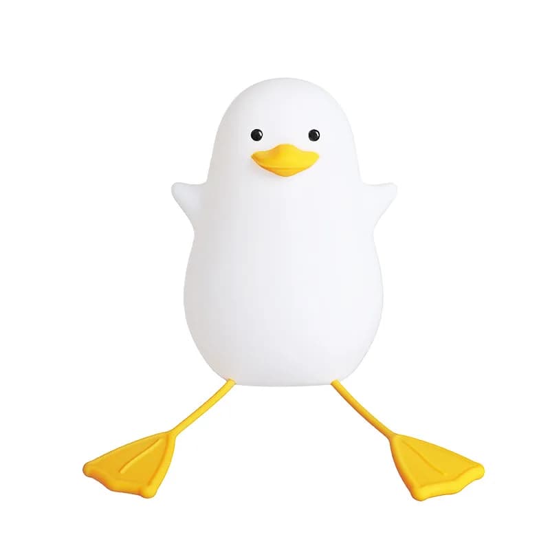 Lampada da Scrivania USB Ricaricabile a Forma di Anatra in Silicone con Supporto per Camera da Letto
