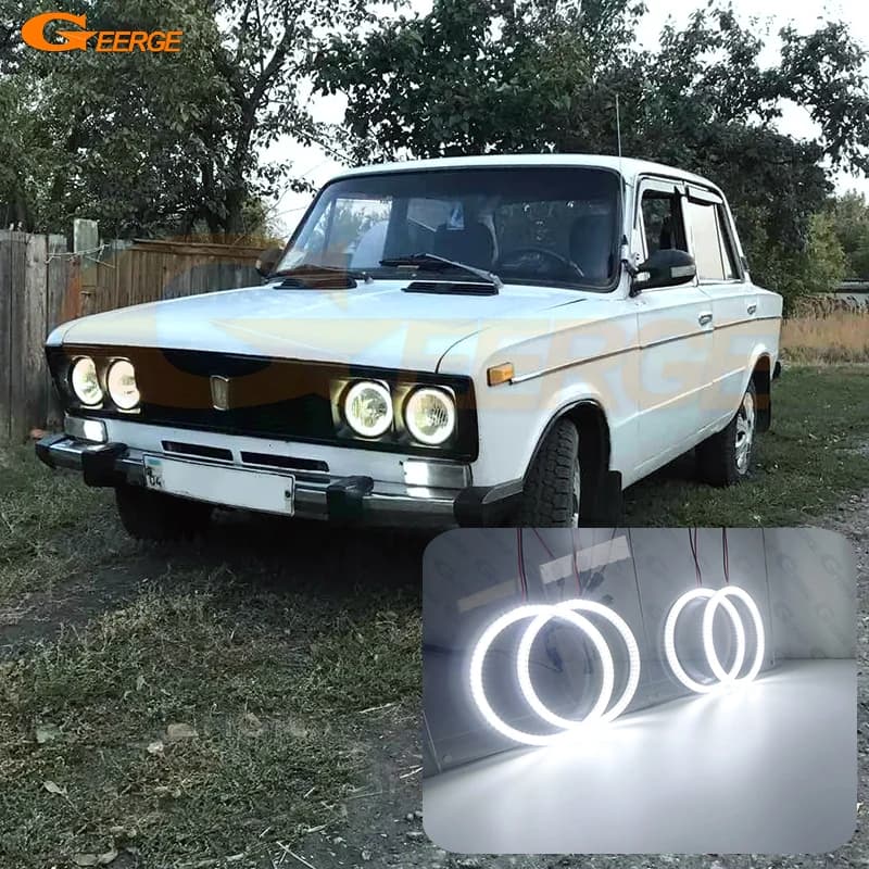 Per Lada Vaz 2106 1976 - 2000 2001 2002 2003 2004 2005 2006 Eccellente luce diurna LED ultra luminoso Angel Eyes Kit Halo Anelli
