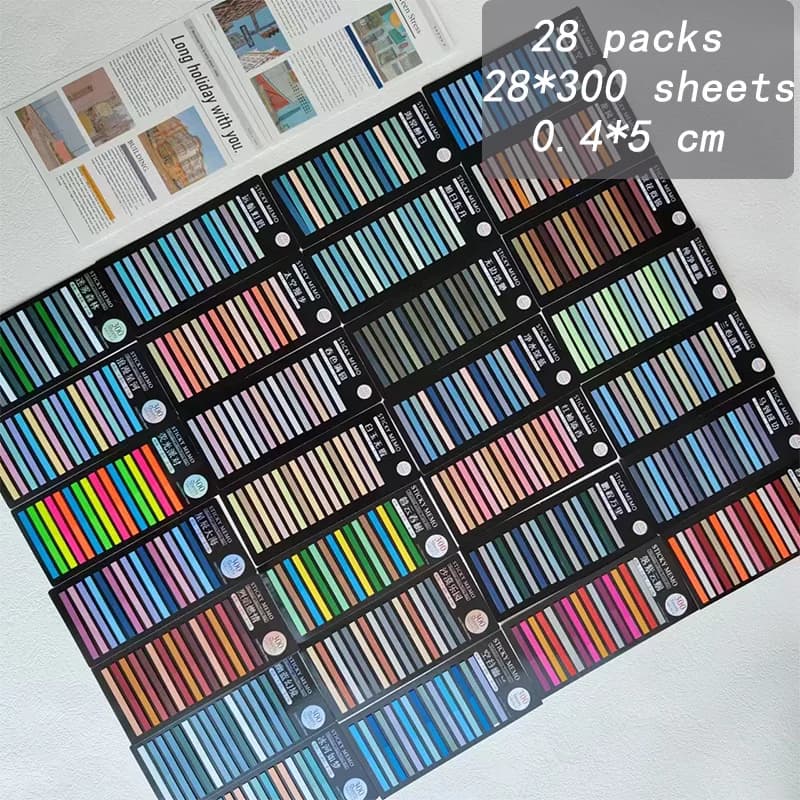 KindFuny 8400 Lenzuola Arcobaleno Indice dei Colori Memo Pad Note Appiccicose Adesivo di Carta Blocco Note Segnalibro Materiale Scolastico Cancelleria Kawaii