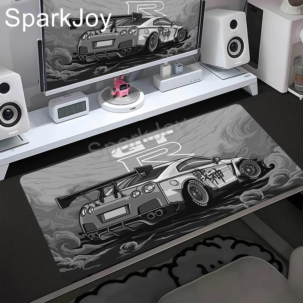 Tappetino per Mouse da Gaming a Tema Auto da Corsa, Grande Tappetino da Scrivania XXL in Gomma Antiscivolo per Computer, Ufficio e Giochi, Tappetino Lungo per Tastiera e Mouse