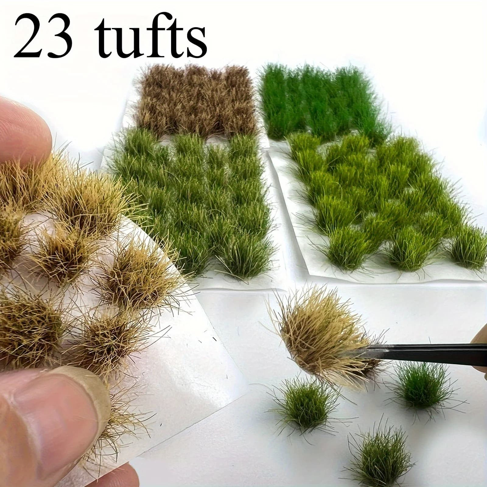 23tufts Model Grass Cluster for Model Craft,Plastic Miniature Vegetation Artificial Grass for Decorating Micro-landscape Models