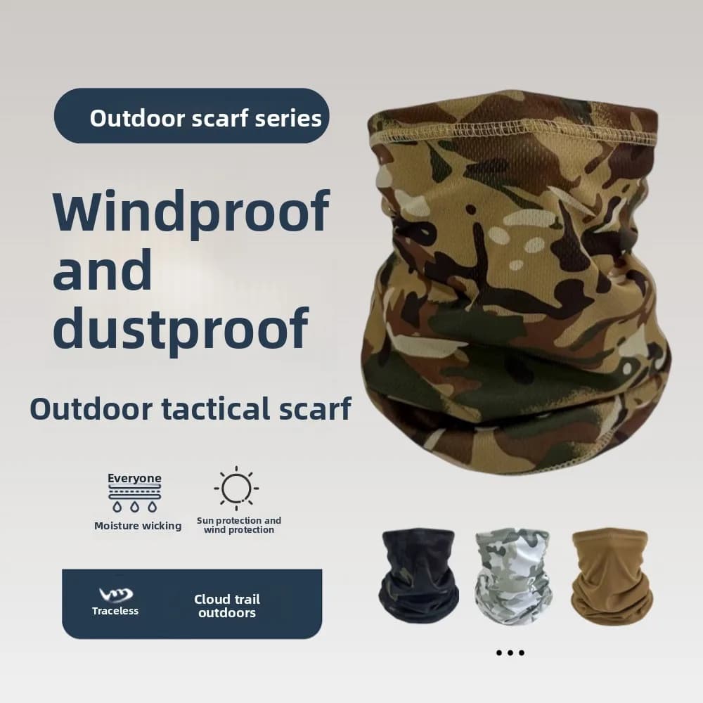 Mimetic magic scarf, neck protection, outdoor cycling scarf, summer breathable solar mask, military fan mask