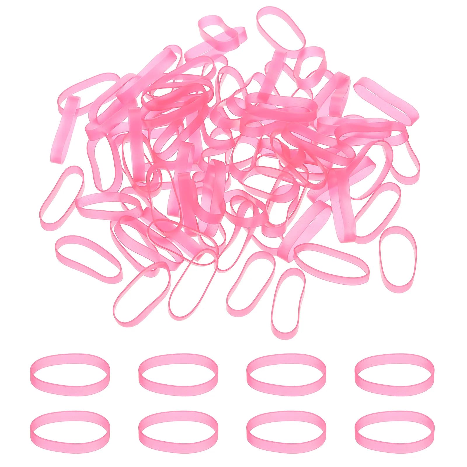 200pcs Silicone Rubber Bands Cable Ties 0.4-1.5Inch Flat Rubber Elastic Band for Office Supplies Home Cord Wrapping